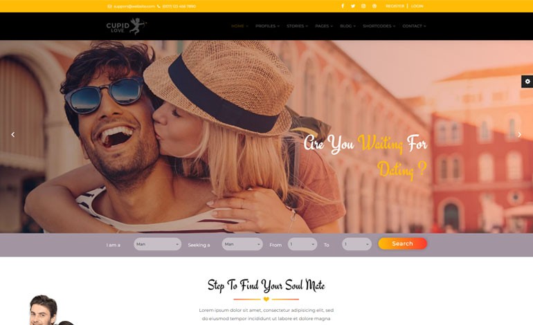 CUPID LOVE Dating Website HTML5 Template