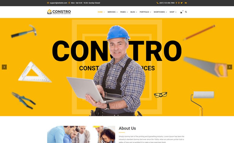 Constro Construction Business WordPress Theme