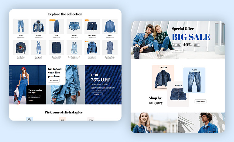 Denihub Modern Fashion and Clothing Store Wix Template
