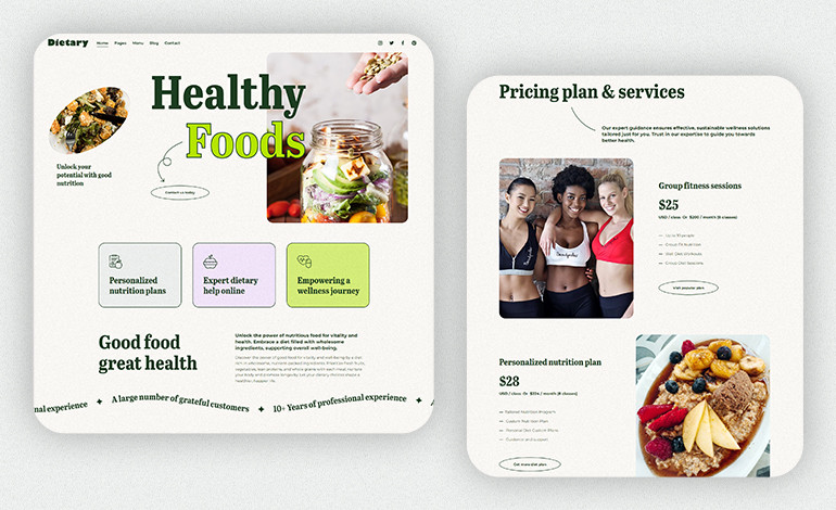 Dietary Nutrition Health Services Squarespace Template