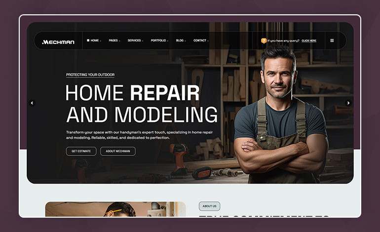 Mechman Handyman Website WordPress Theme